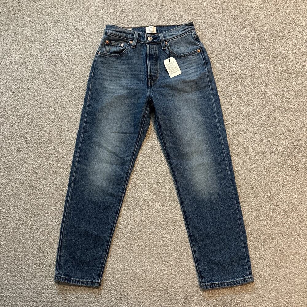 Levi's Premium 501 Crop Jeans Women's 25/26 Blue Denim Button Fly NWT